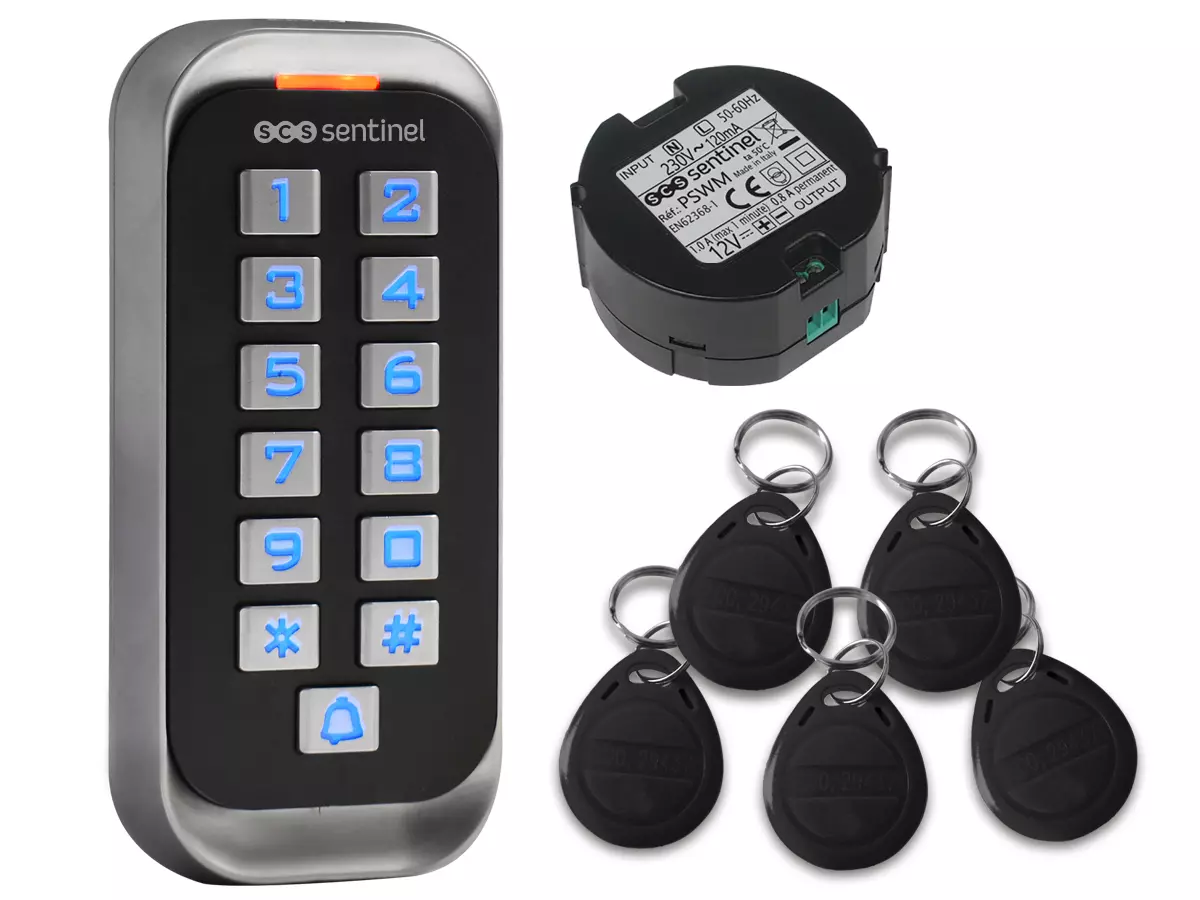 Teclado de acceso RFID con placas proximidad alimentación - CodeAccess RFID + ALIM PSWM SCS Sentinel